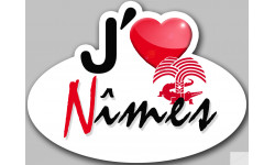 j'aime Nîmes - 13x10cm - Sticker/autocollant