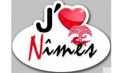 j'aime Nîmes - 15x11cm - Sticker/autocollant