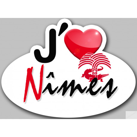 j'aime Nîmes - 15x11cm - Sticker/autocollant