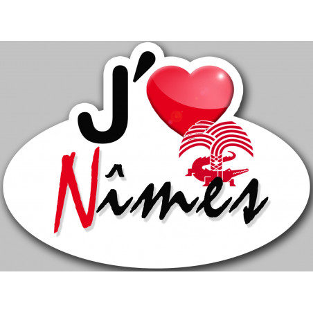 j'aime Nîmes - 15x11cm - Sticker/autocollant