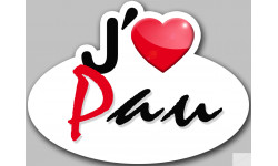 j'aime Pau - 15x11cm - Sticker/autocollant