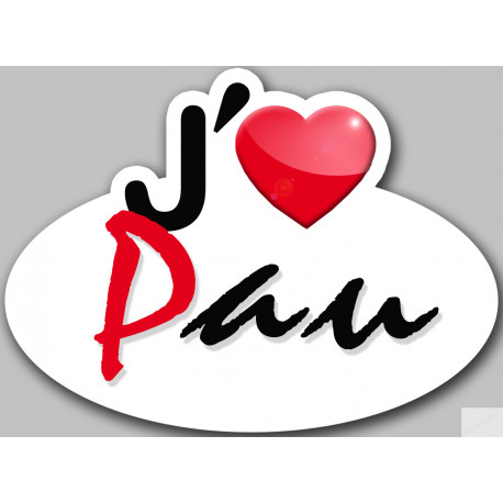 j'aime Pau - 15x11cm - Sticker/autocollant