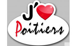 j'aime Poitiers - 15x11cm - Sticker/autocollant