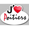 j'aime Poitiers - 15x11cm - Sticker/autocollant