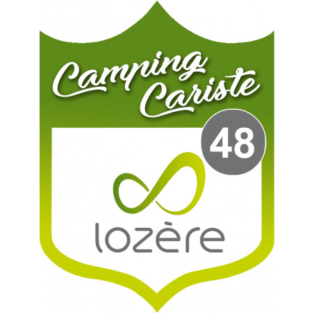 blason camping cariste Lozère 48 - 20x15cm - Sticker/autocollant