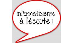 informaticienne à l'écoute - 10x9cm - sticker/autocollant