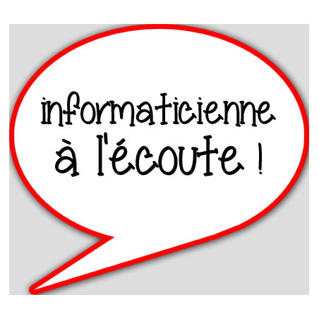 informaticienne à l'écoute - 10x9cm - sticker/autocollant