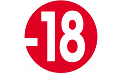 interdit moins 18 ans rouge - 20cm - Sticker/autocollant