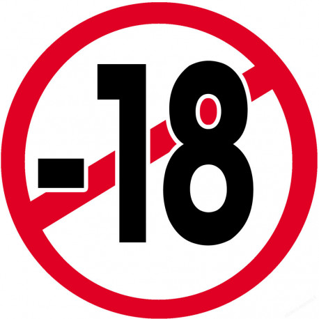 interdit moins 18 ans classique - 5cm - Sticker/autocollant