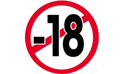 interdit moins 18 ans classique - 10cm - Sticker/autocollant