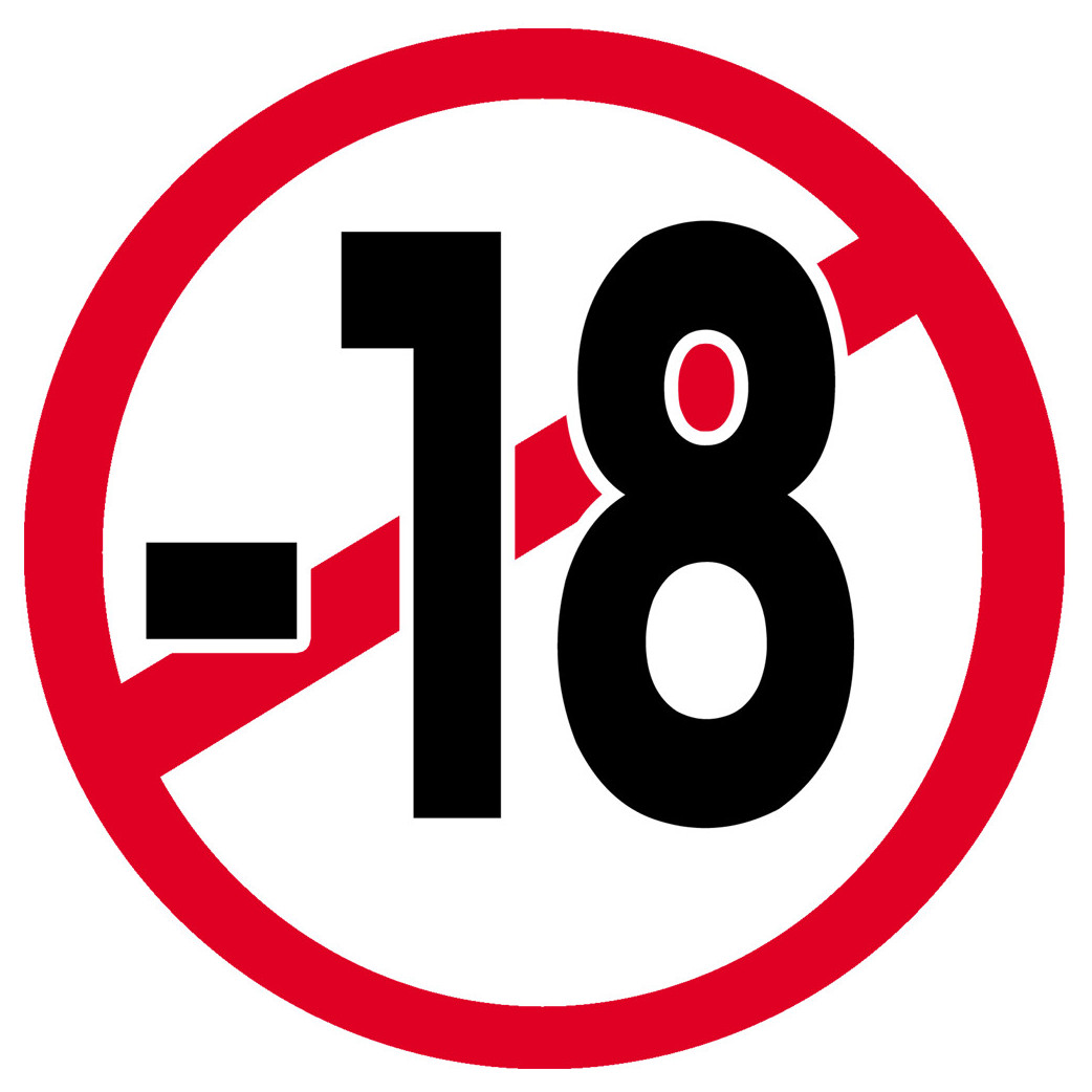 interdit moins 18 ans classique - 20cm - Sticker/autocollant