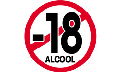 interdit moins 18 ans alcool (10cm) - Sticker/autocollant