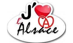 j'aime l'Alsace - 15x11cm - Sticker/autocollant