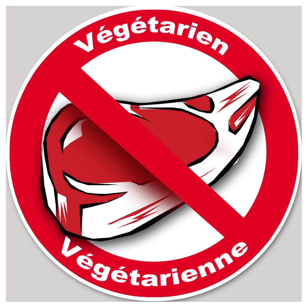 végétarien et végétarienne steack - 20cm - Sticker/autocollant
