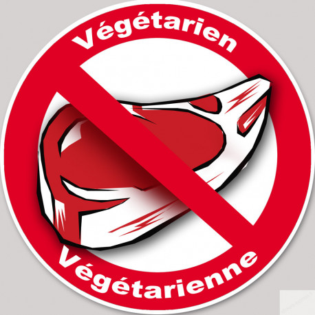 végétarien et végétarienne steack - 20cm - Sticker/autocollant