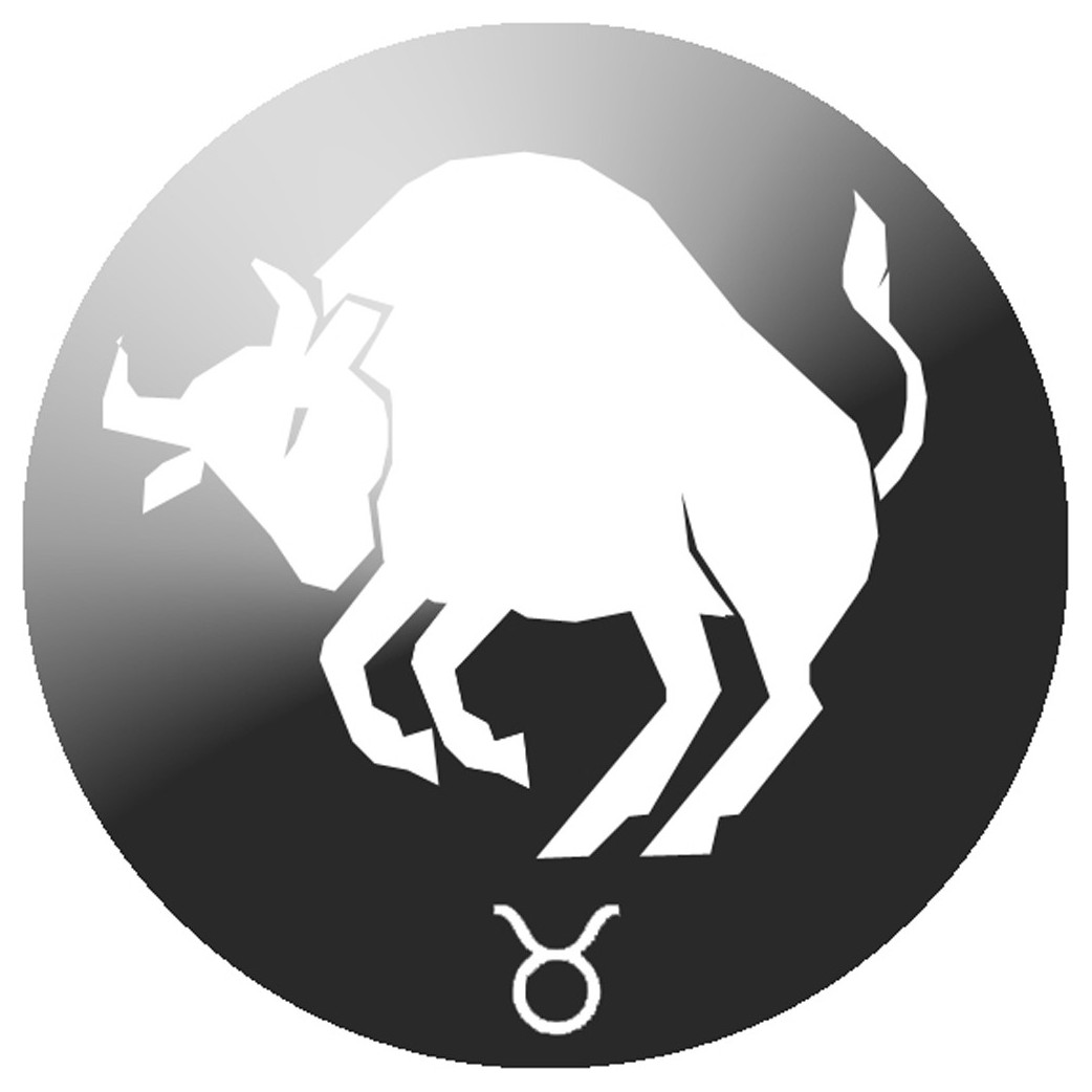 signe du zodiaque taureau noir - 10cm - Sticker/autocollant