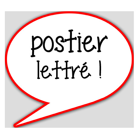 Postier lettré (10x9cm) - sticker/autocollant
