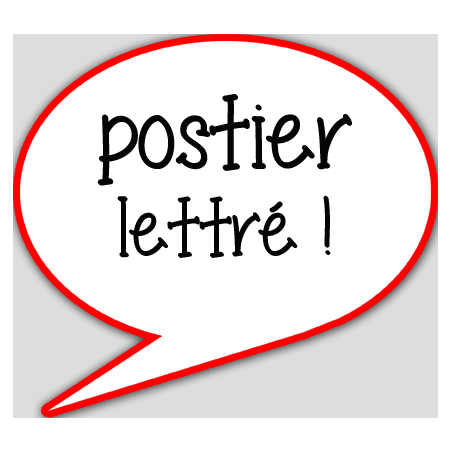 Postier lettré (10x9cm) - sticker/autocollant