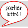 Postier lettré (10x9cm) - sticker/autocollant