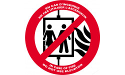 En cas d'incendie ne pas utiliser l'ascenceur - 15cm - Sticker/autocollant