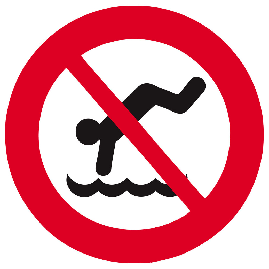interdit de plonger - 5cm - Sticker/autocollant