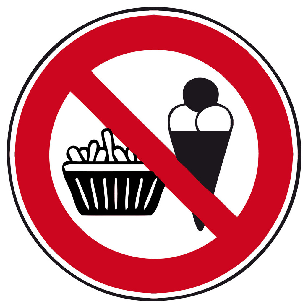 interdit de manger - 10cm - Sticker/autocollant