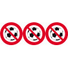Ballon interdit - 3x10cm - Sticker/autocollant