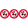 Ballon interdit (3 fois 10cm) - Sticker/autocollant