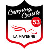 blason camping cariste Mayenne 53 - 10x7.5cm - Sticker/autocollant