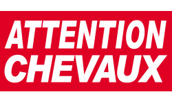 Attention Chevaux - 30x14cm - Sticker/autocollant