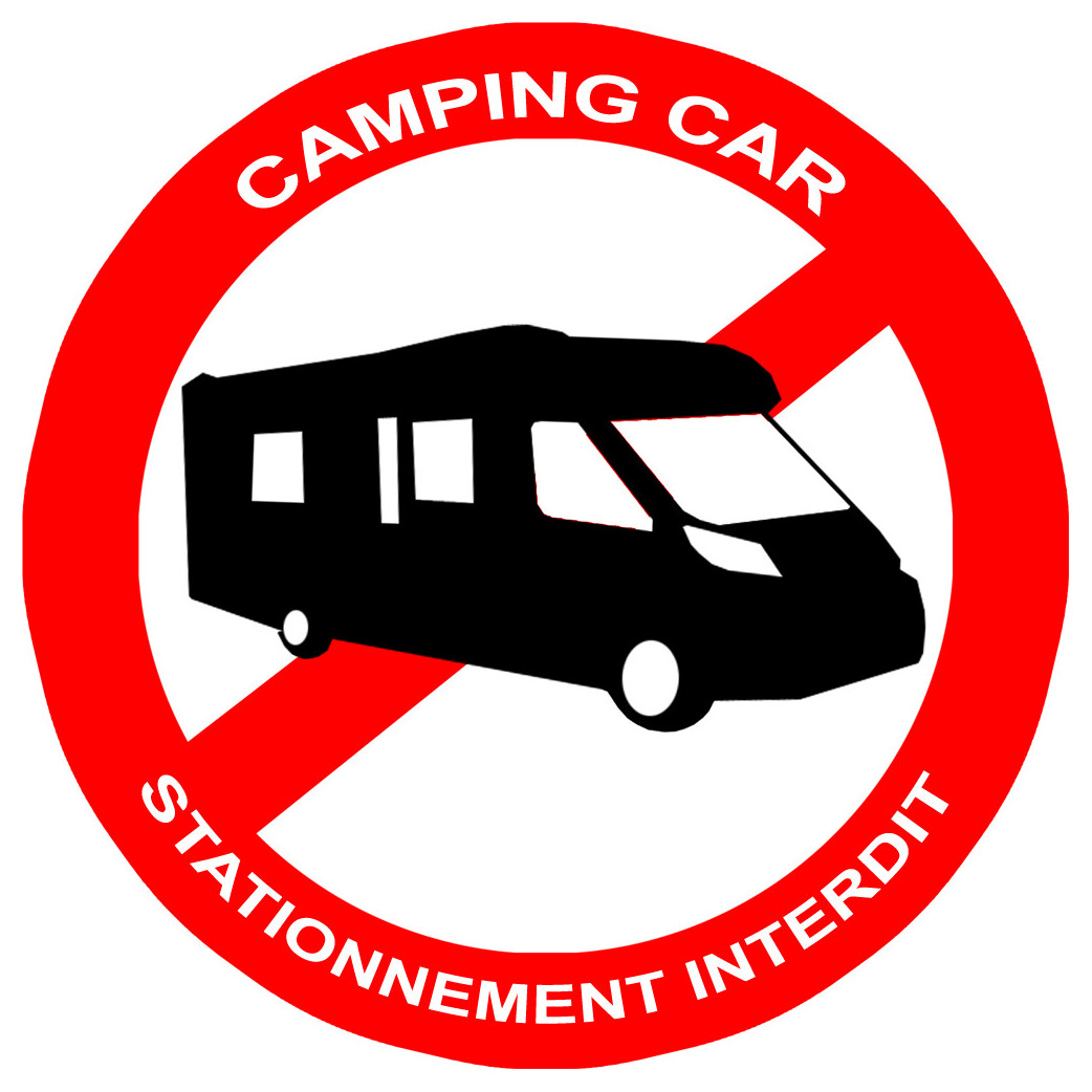 Stationnement interdit aux camping car - 15cm - Sticker/autocollant