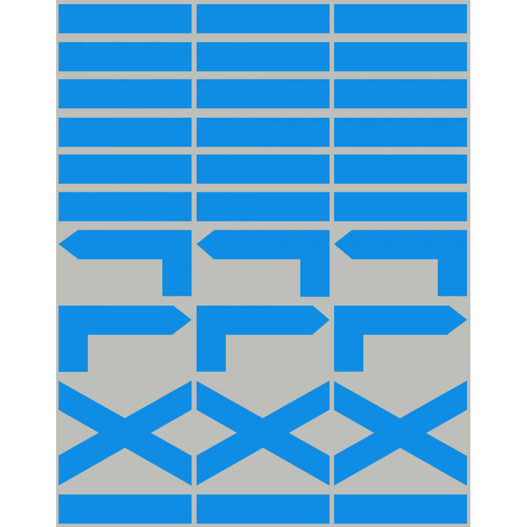 Petites Balises circuits de randonnées bleus - 30 pièces - Sticker/autocollant