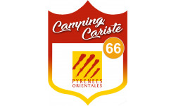 blason camping cariste Pyrénées Orientales 66 - 10x7.5cm - Sticker/autocollant