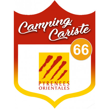blason camping cariste Pyrénées Orientales 66 - 10x7.5cm - Sticker/autocollant