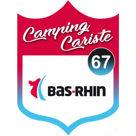 blason camping cariste Bas-Rhin 67 - 10x7.5cm - Sticker/autocollant