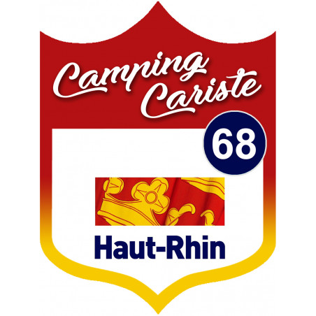 blason camping cariste Haut-Rhin 68 - 10x7.5cm - Sticker/autocollant