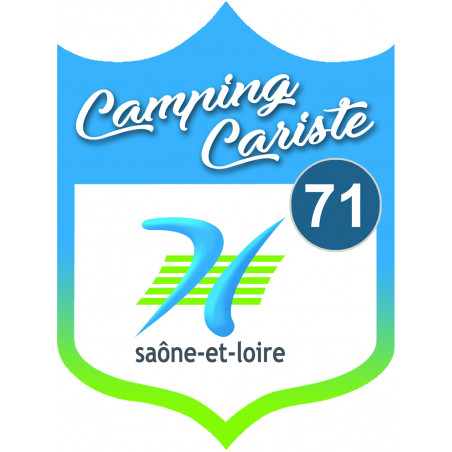 blason camping cariste Saône et Loire 71 - 20x15cm - Sticker/autocollant