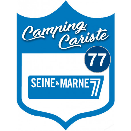 blason camping cariste Seine et Marne 77 - 15x11.2cm - Sticker/autocollant