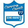 blason camping cariste Seine et Marne 77 - 20x15cm - Sticker/autocollant