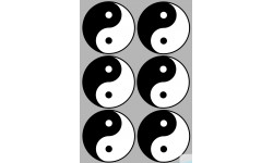 Yin Yang - 6 stickers de 10cm - Sticker/autocollant