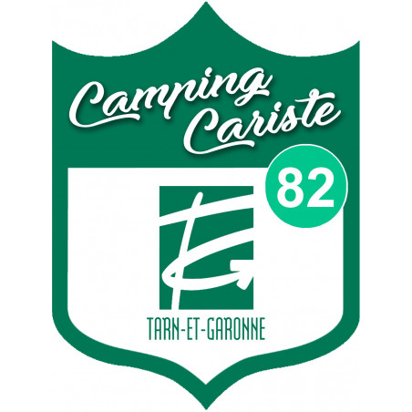 blason camping cariste Tarn et Garonne 82 - 20x15cm - Sticker/autocollant