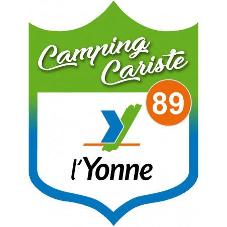 blason camping cariste Yonne 89 - 10x7.5cm - Sticker/autocollant
