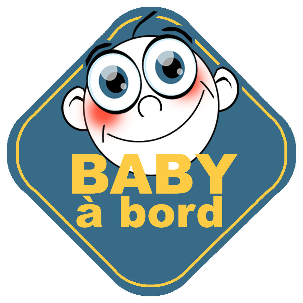 Baby à bord garçon - 15cm - Sticker/autocollant