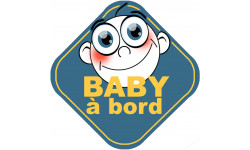 Baby à bord garçon - 15cm - Sticker/autocollant