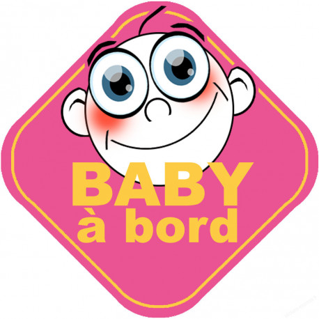 Baby à bord fille - 15cm - Sticker/autocollant