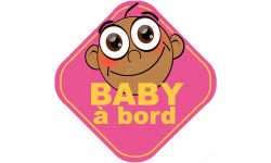 Baby à bord fille méditerranéenne - 10cm - Sticker/autocollant