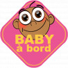 Baby à bord fille méditerranéenne - 10cm - Sticker/autocollant