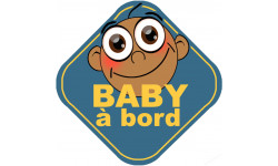 Baby à bord garçon méditerranéen - 10cm - Sticker/autocollant