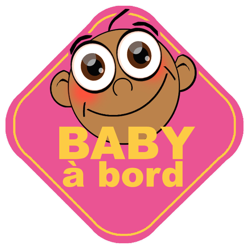Baby à bord fille méditerranéenne - 15cm - Sticker/autocollant