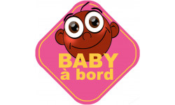 Baby à bord fille d'origine afro - 15cm - Sticker/autocollant